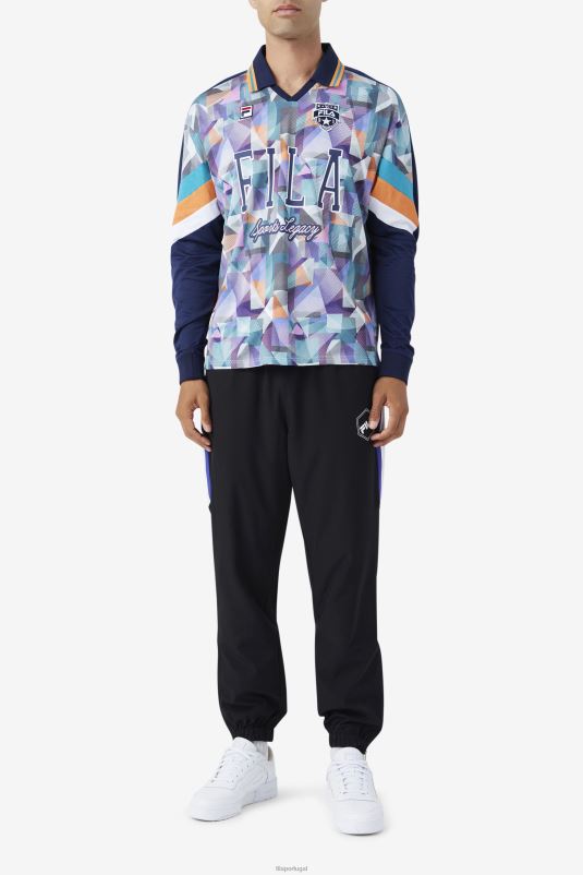 PPH0J404 marinho/azul/tangerina/branco FILA camisa de goleiro kay fila azul marinho/azul/tangerina/branco