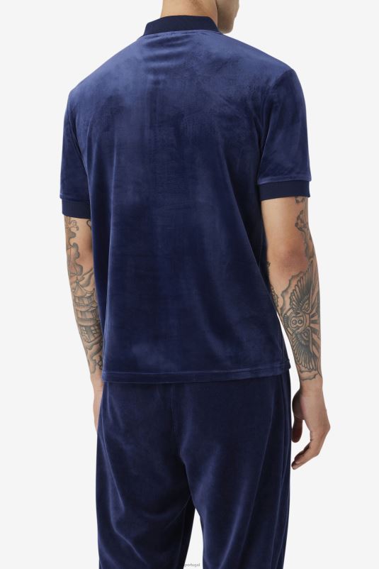 PPH0J412 arquivar uma marinha FILA fila fil a navy devon veludo polo