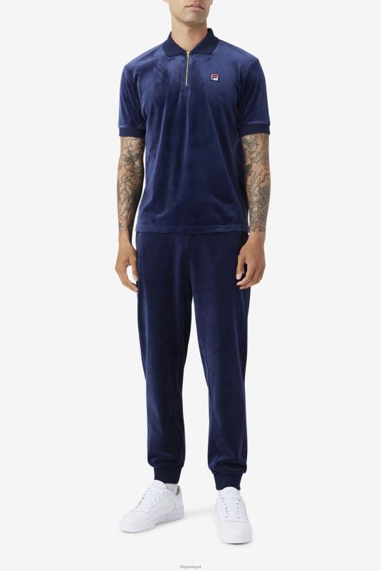 PPH0J412 arquivar uma marinha FILA fila fil a navy devon veludo polo