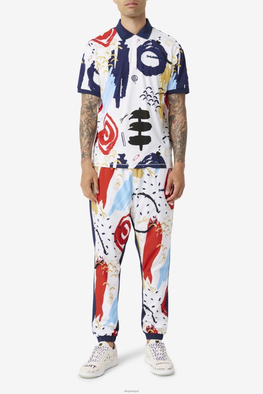 PPH0J417 branco/casaco/vermelho FILA polo estampado fila fila x the museu branco/peacoat/vermelho