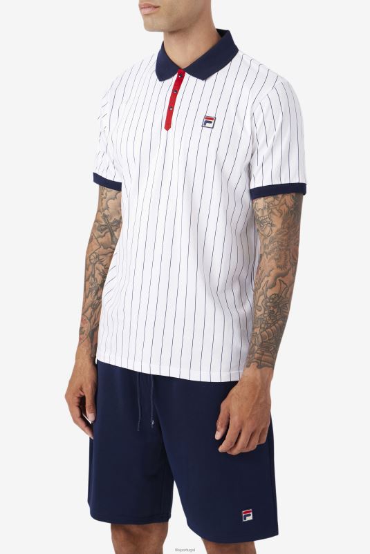 PPH0J419 branco/marinho/vermelho FILA bb1 polo branco/marinho/vermelho fila