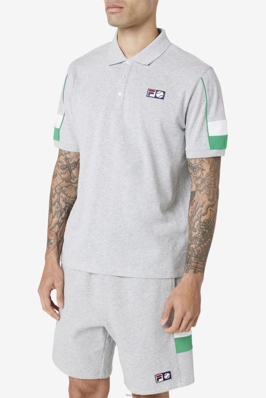 PPH0J421 cinza claro/jujuba/branco FILA fila coda polo cinza claro/jelly bean/branco