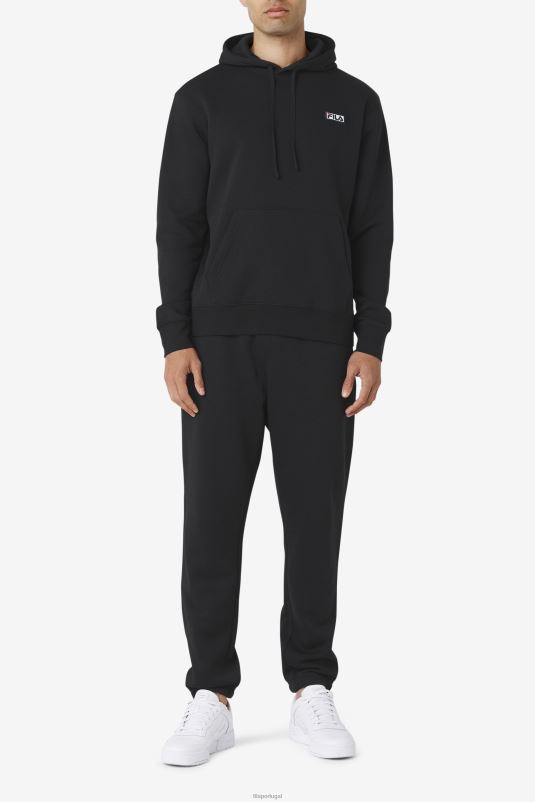 PPH0J434 Preto branco FILA algot moletom com capuz fila preto/branco