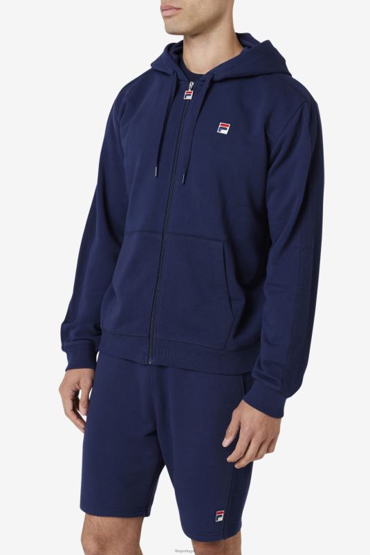 PPH0J456 marinha FILA fila moletom com capuz full zip azul marinho