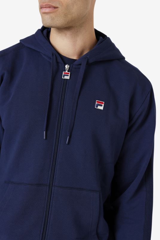 PPH0J456 marinha FILA fila moletom com capuz full zip azul marinho