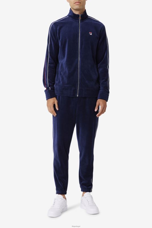 PPH0J573 marinho/branco/vermelho FILA calça fila deverall veludo marinho/branco/vermelho