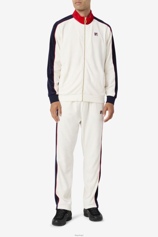 PPH0J602 gardênia/vermelho/casaco FILA cima veludo pant fila gardenia/red/peacoat