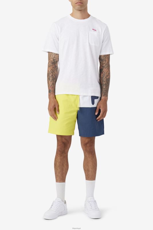 PPH0J666 amarelo/marinho/branco FILA short de natação cosire amarelo/marinho/branco fila