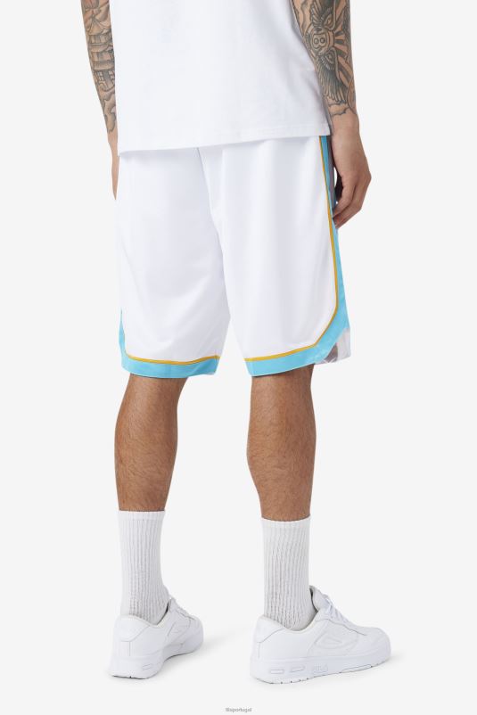 PPH0J706 branco/azul/amarelo radiante FILA short de basquete semi-profissional fila branco/azul/amarelo radiante