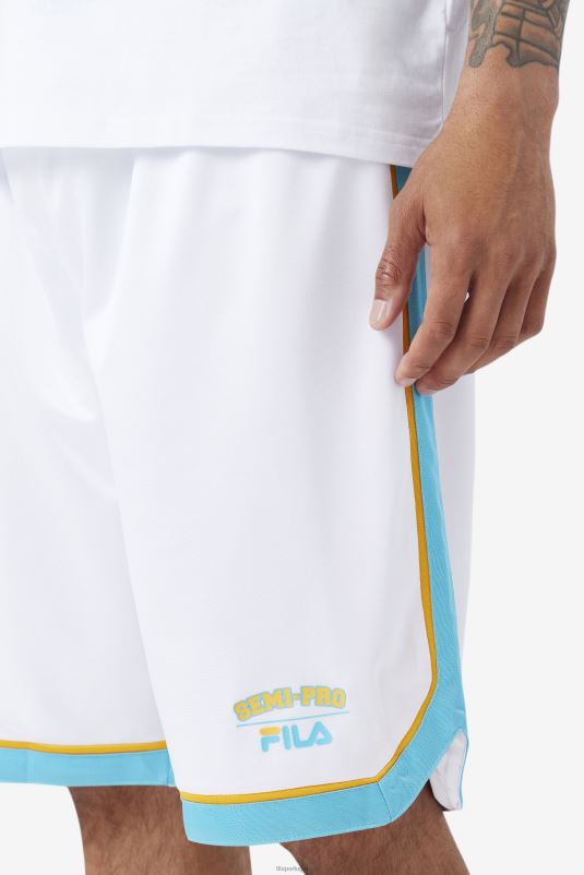 PPH0J706 branco/azul/amarelo radiante FILA short de basquete semi-profissional fila branco/azul/amarelo radiante