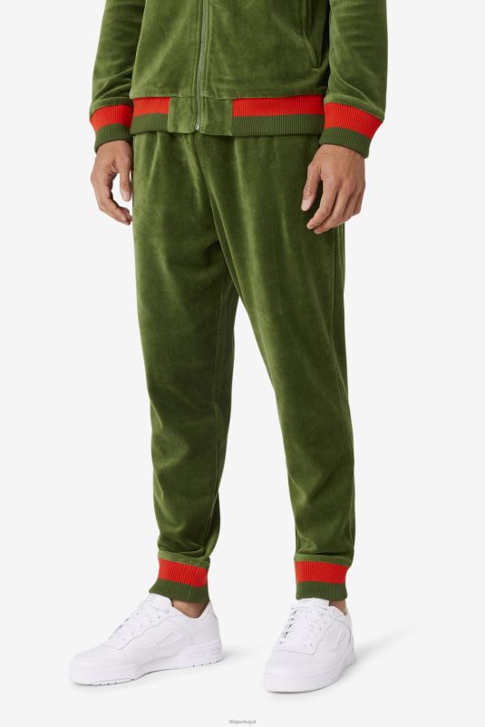 PPH0J713 abeto douglas/papoula/sol do deserto FILA fila x paterson veludo pant douglas fir/poppy/desert sun fila