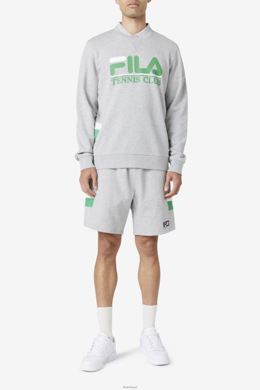 PPH0J727 cinza claro/jujuba/branco FILA fila langlen short cinza claro/jelly bean/branco