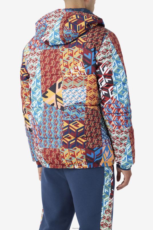 PPH0J770 oceano/amarelo/branco FILA jaqueta vostok outdoor puffer fila ocean/amarelo/branco