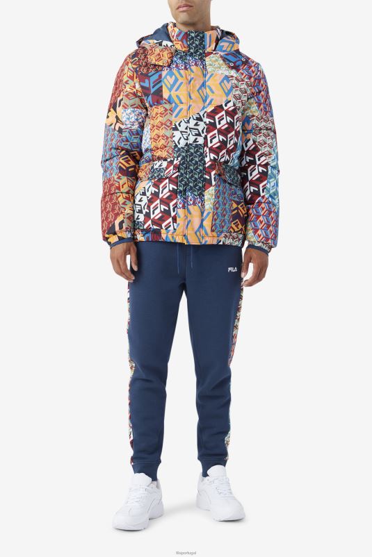 PPH0J770 oceano/amarelo/branco FILA jaqueta vostok outdoor puffer fila ocean/amarelo/branco