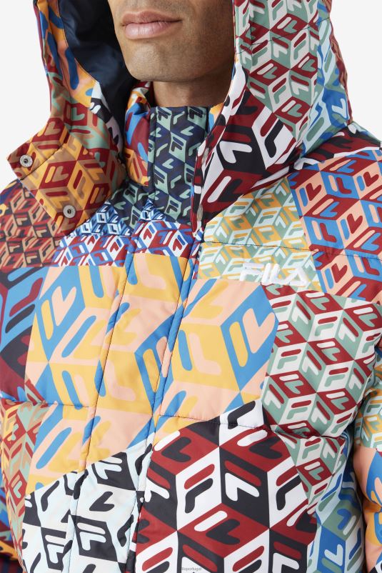 PPH0J770 oceano/amarelo/branco FILA jaqueta vostok outdoor puffer fila ocean/amarelo/branco