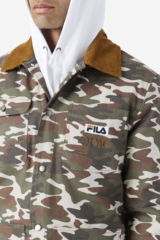 PPH0J776 estampa camuflada/marrom bronze FILA Jaqueta 2pac fila camo print/bronze brown