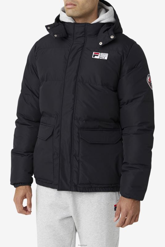 PPH0J788 preto FILA jaqueta otler puffer fila preta