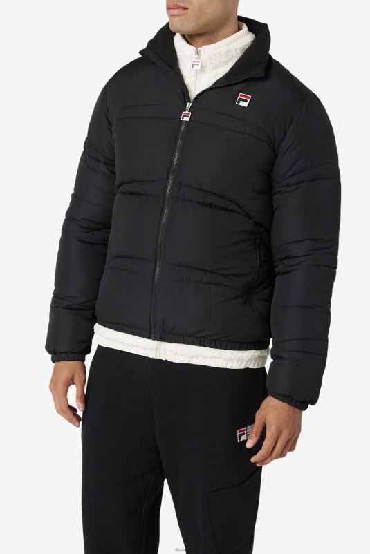 PPH0J797 preto FILA jaqueta elias puffer preta fila