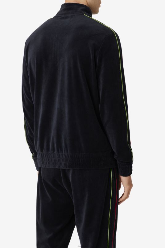 PPH0J812 preto/vermelho/verde floresta FILA jaqueta de veludo deveall fila preto/vermelho/verde floresta