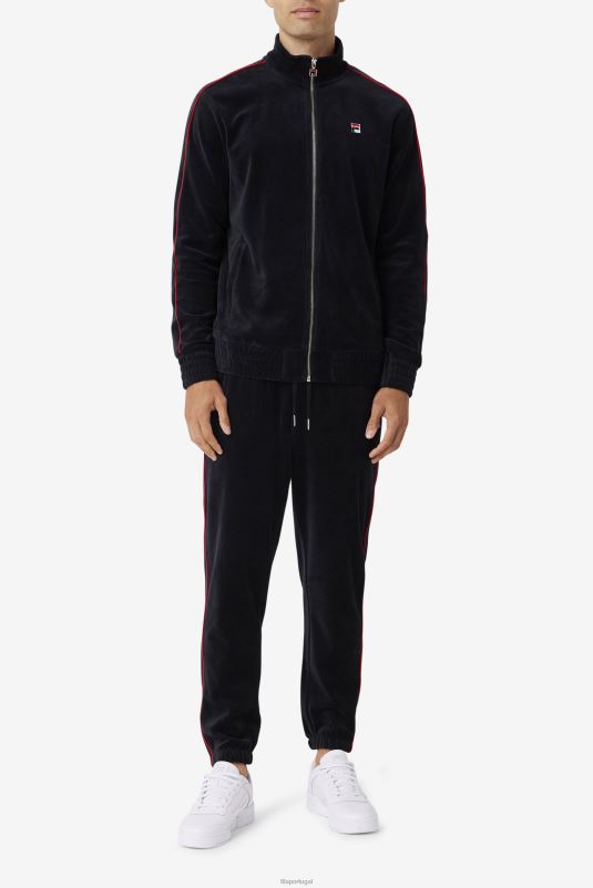 PPH0J812 preto/vermelho/verde floresta FILA jaqueta de veludo deveall fila preto/vermelho/verde floresta