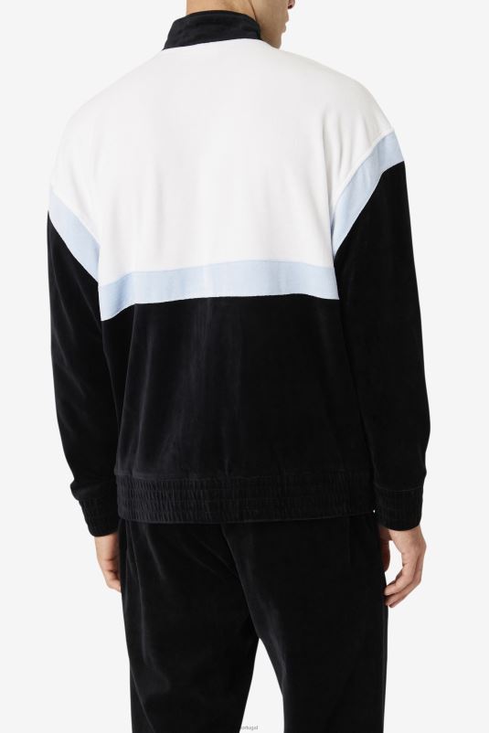 PPH0J819 preto/branco/skyway FILA jaqueta de veludo fila mansur preta/branca/skyway