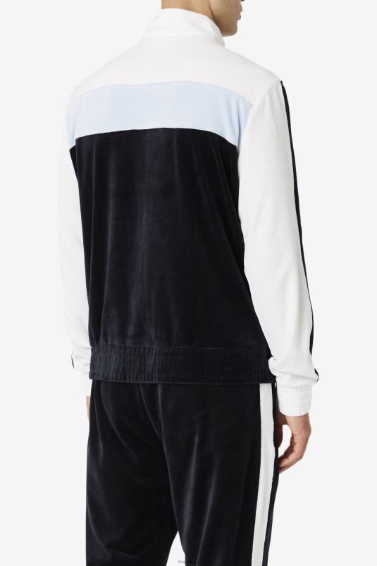 PPH0J822 preto/branco/skyway FILA jaqueta de veludo brice preta/branca/skyway fila