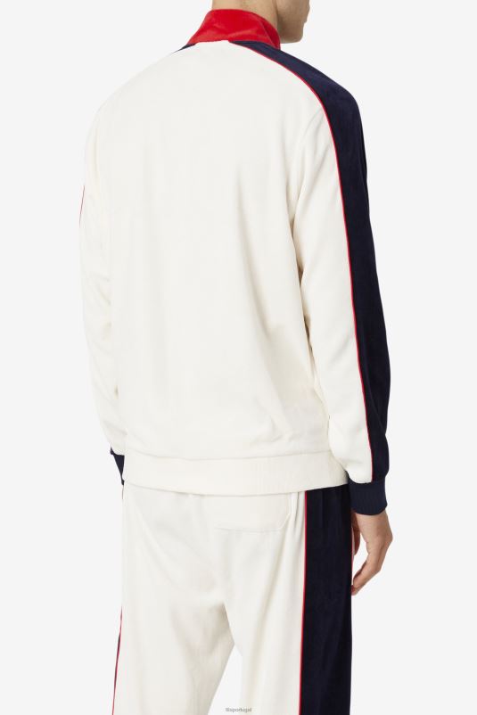 PPH0J824 gardênia/vermelho/casaco FILA jaqueta de veludo acima fila gardenia/red/peacoat