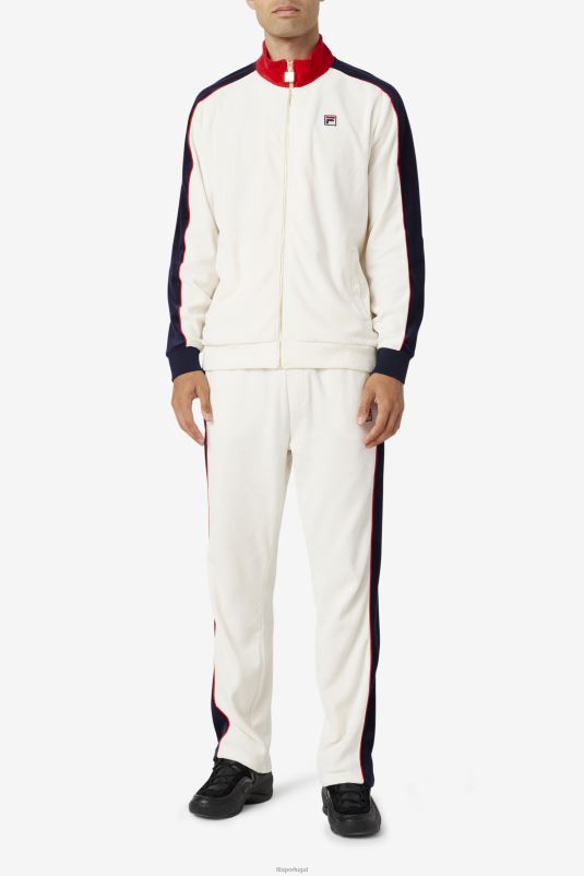 PPH0J824 gardênia/vermelho/casaco FILA jaqueta de veludo acima fila gardenia/red/peacoat