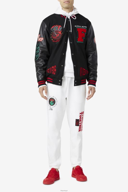PPH0J835 preto/vermelho/verde FILA jaqueta fila raddix varsity preto/vermelho/verde