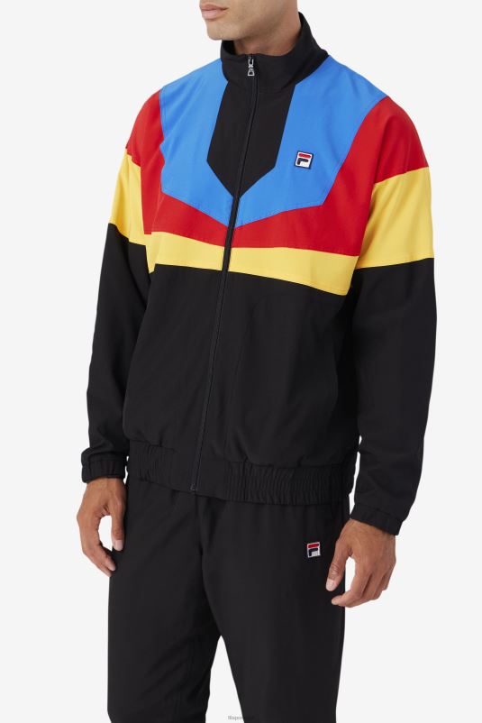 PPH0J848 preto/dourado/vermelho/azul/branco FILA amar track jacket fila preto/dourado/vermelho/azul/branco