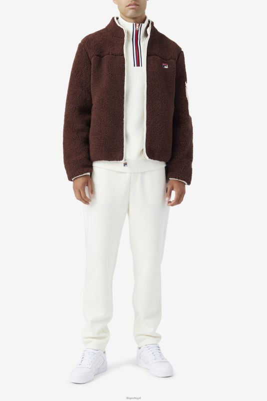 PPH0J883 pedra marrom/garça FILA jaqueta fila yale sherpa marrom pedra/garça