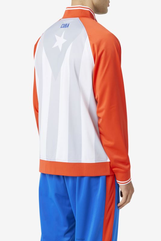 PPH0J914 vermelho ardente/branco/azul FILA jaqueta cuba track fila fiery vermelho/branco/azul