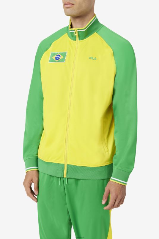 PPH0J919 amarelo/samambaia verde/branco FILA jaqueta fila brasil amarelo/verde samambaia/branco
