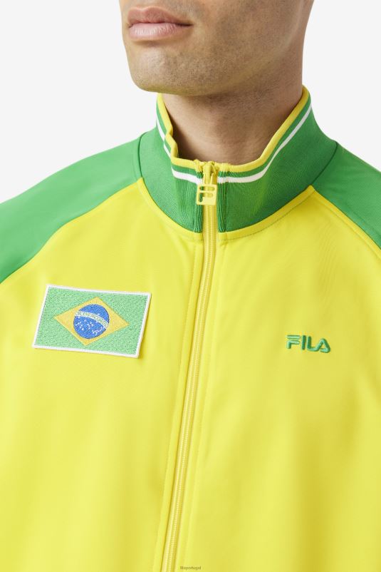 PPH0J919 amarelo/samambaia verde/branco FILA jaqueta fila brasil amarelo/verde samambaia/branco