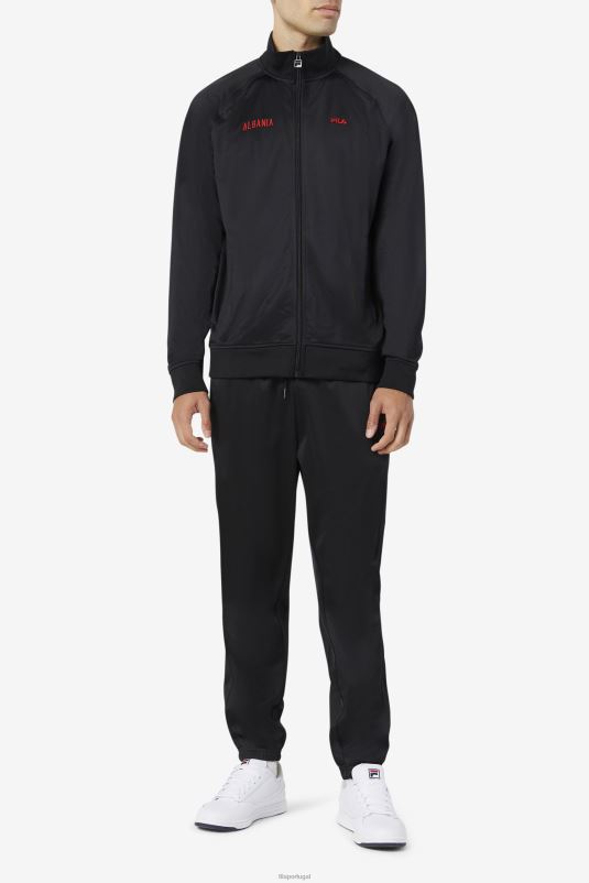 PPH0J925 preto/vermelho FILA jaqueta fila albania preta/vermelha