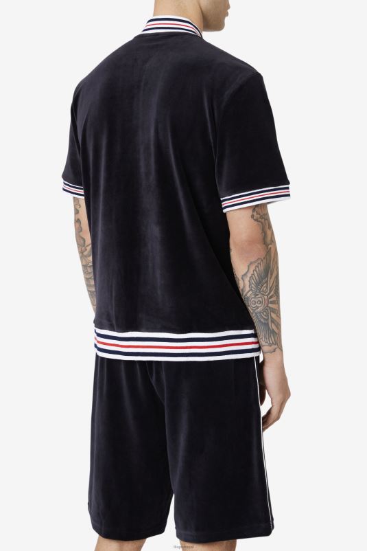 PPH0J953 Preto branco FILA estudio jaqueta veludo preto/branco fila