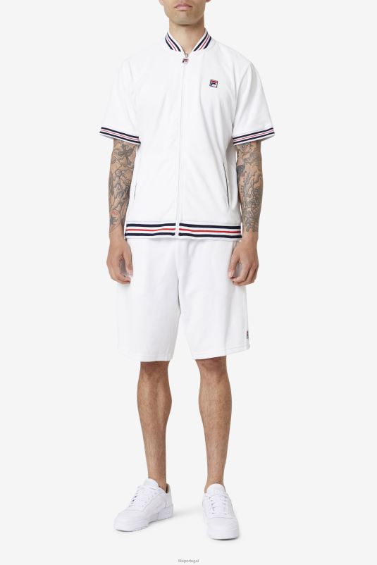 PPH0J954 Marinha Branca FILA jaqueta estudio veludo branca/marinho fila