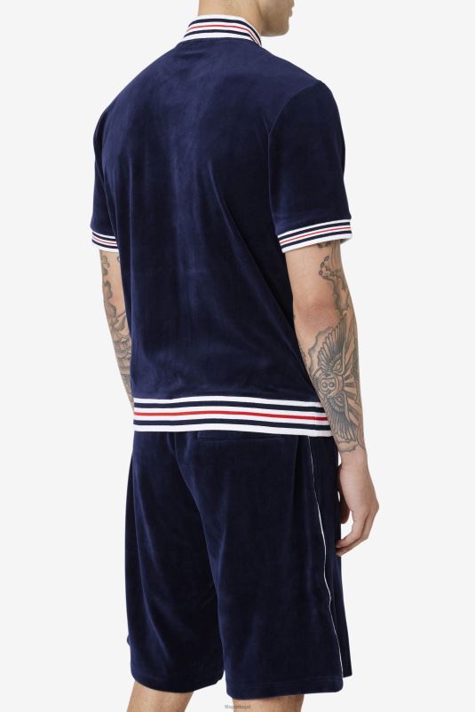 PPH0J955 marinho/branco FILA jaqueta fila estudio veludo azul marinho/branco