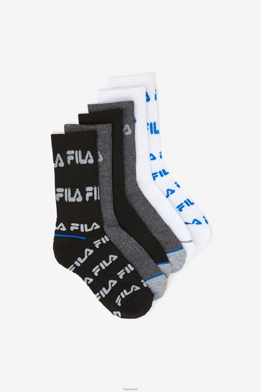 PPH0J1058 multi preto FILA meia tripulação infantil 6-pack fila black multi