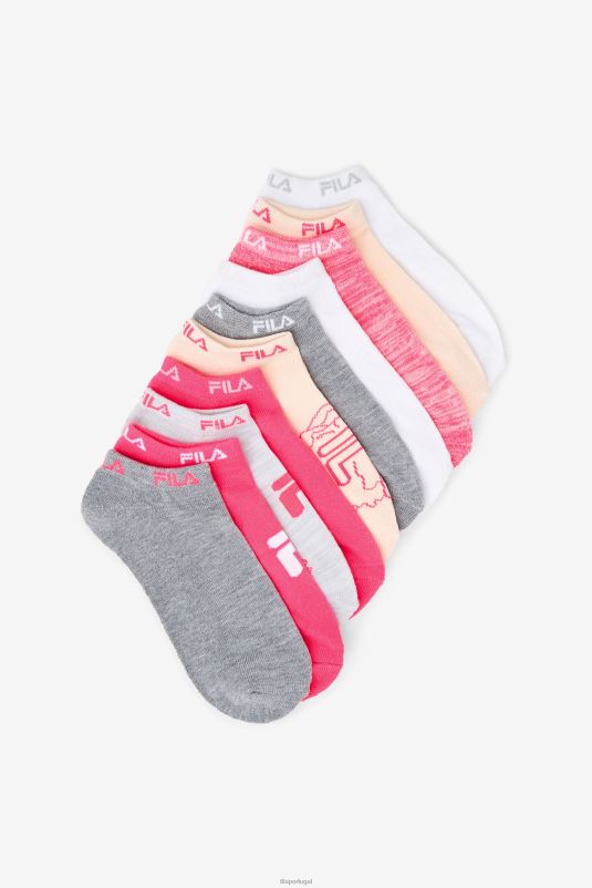 PPH0J1066 rosa FILA meia feminina fila pink floral no show pacote com 10