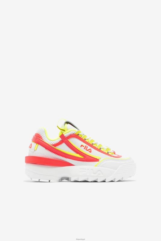 PPH0J2188 branco/coral ardente/amarelo FILA fila branco/fiery coral/amarelo disruptor infantil 2 exp