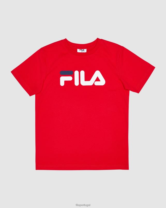 PPH0J3098 vermelho FILA camiseta infantil clássica fila vermelha