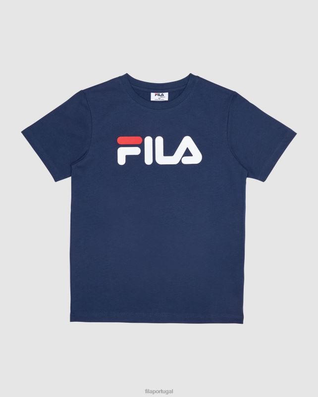 PPH0J3099 nova marinha FILA nova camiseta infantil clássica fila azul marinho
