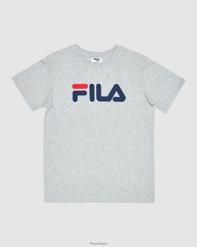 PPH0J3113 mármore prateado FILA camiseta infantil clássica silver marle fila