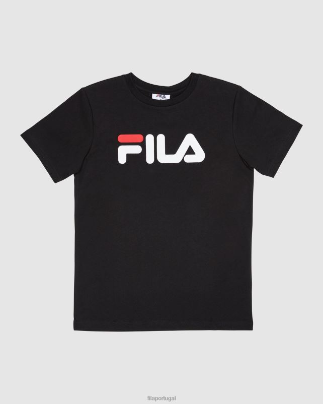 PPH0J3114 preto FILA camiseta infantil clássica preta fila