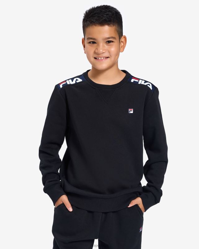 PPH0J3107 preto FILA emblema infantil 2.0 crew preto fila