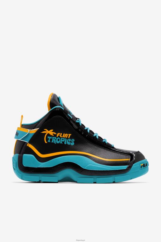PPH0J2 preto/verde-azulado/zínia FILA masculino grant hill 2 x semi-pro fila preto/teal/zinnia