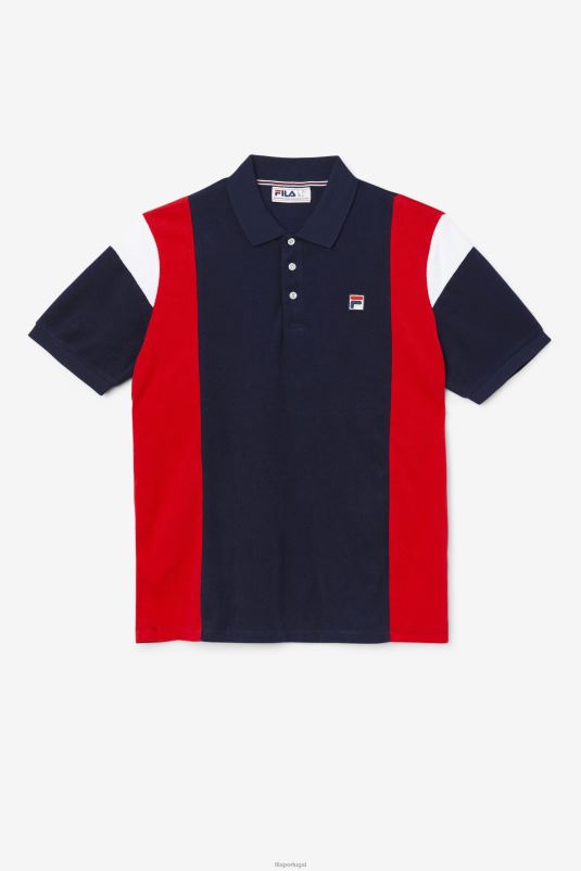 PPH0J253 marinho/vermelho/branco FILA fila astro terry polo azul marinho/vermelho/branco