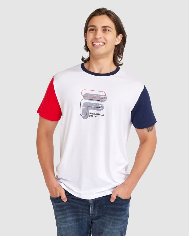 PPH0J2378 branco FILA camiseta fila lennox masculina branca