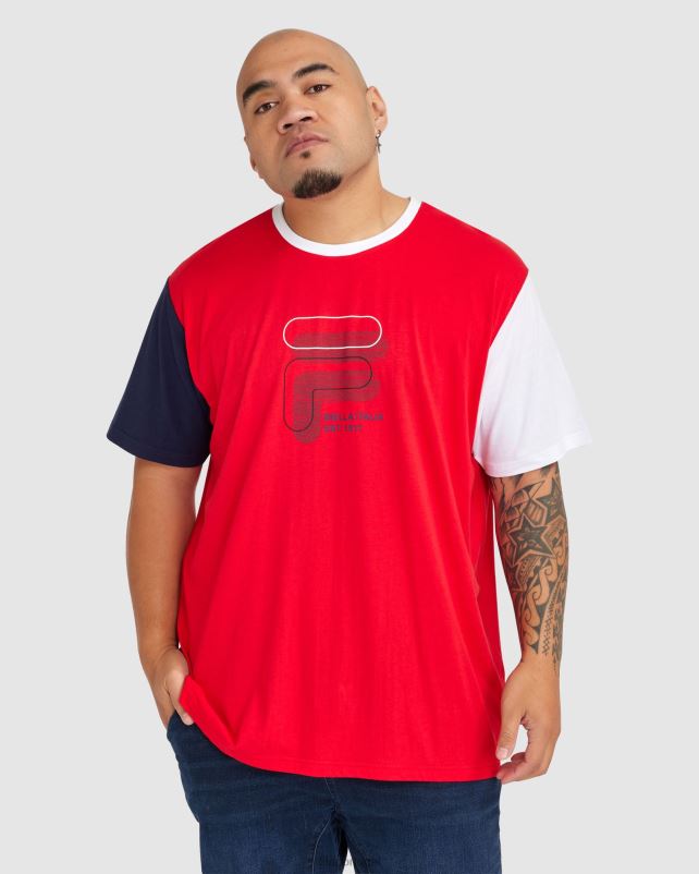 PPH0J2392 vermelho FILA camiseta fila masculina plus lennox
